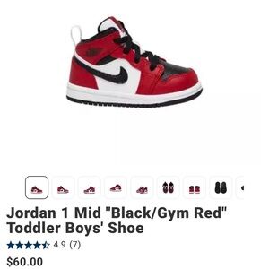 Nike Kids Black and Red High-Top Sneakers